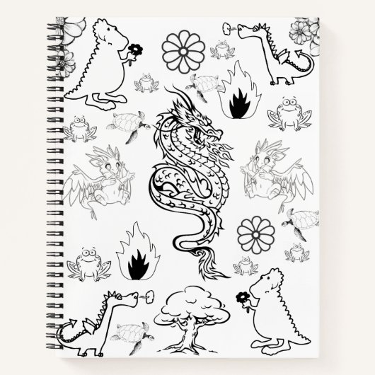 Dragon de coloration Carnet spirale (Devant)