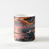 Dragon de Feu de Flamme Éternelle Océan Amour Mug (Centre)
