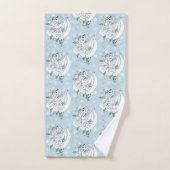Dragon de glace élégant blanc Roses bleues Fantais (Serviette à main)