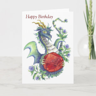 Dragon de grenat (Verseau) - carte d'anniversaire