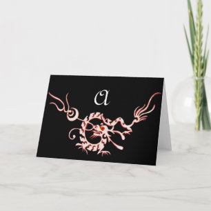 DRAGON DE MER 2 MONOGRAMME, rouge noir blanc