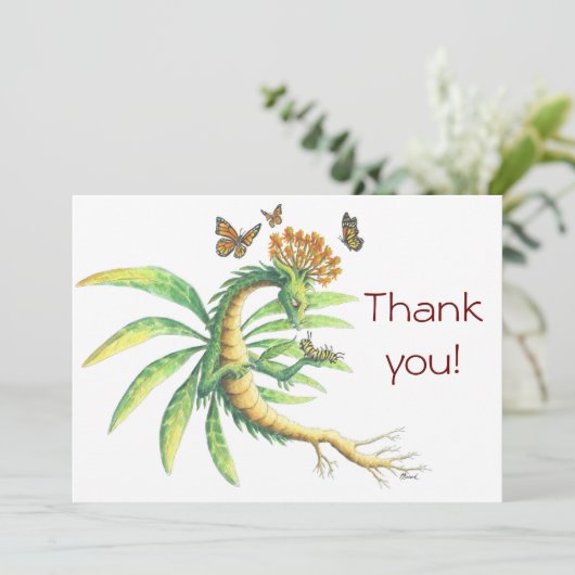 Dragon de Milkweed et monarques - carte de (Debout devant)