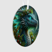 Dragon de Noël Turquoise Magique (devant)