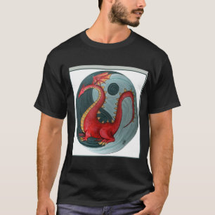 Dragon de Ying-Yang sur le T-shirt des hommes