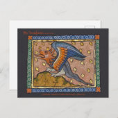 Dragon decorative gold leaf medieval CC0891 Briefkaart (Voorkant / Achterkant)