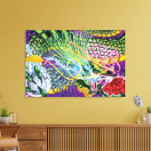 Dragon des imprimés d'art en toile étirée Rose (Insitu(Salon))