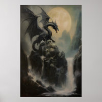 Dragon DND Décoration Murale, Peinture à l'Huile F