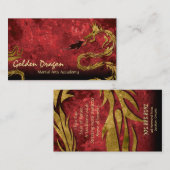 Dragon d'or de carte de visite de karaté d'arts (Devant / Derrière)
