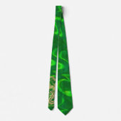 Dragon Doré Satin Vert Luxuriant Cravate (Dos)