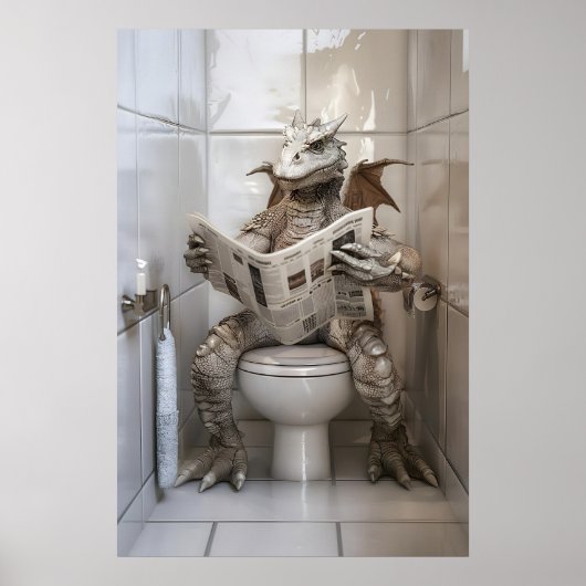 Dragon Drôle sur Impression de Journal sur Toilett (Devant)