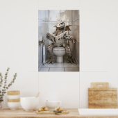 Dragon Drôle sur Impression de Journal sur Toilett (Cuisine)