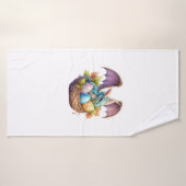 Dragon Easter Day Loves Collecting Easter Eggs Dra (Serviette de bain)