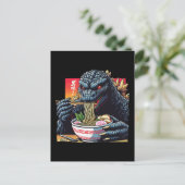 Dragon eating ramen  briefkaart (Staand voorkant)