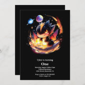 Dragon eerste verjaardag kaart (Voorkant / Achterkant)