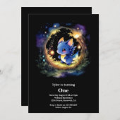 Dragon eerste verjaardag kaart (Voorkant / Achterkant)