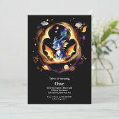 Dragon eerste verjaardag kaart (Staand voorkant)