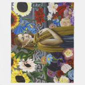 Dragon Elf Bloemtuin Fleece Deken (Voorkant)