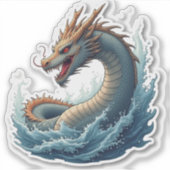 Dragon émergeant d'un Sticker à eau (Devant)