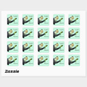 Dragon en aap vierkante sticker (Vel)