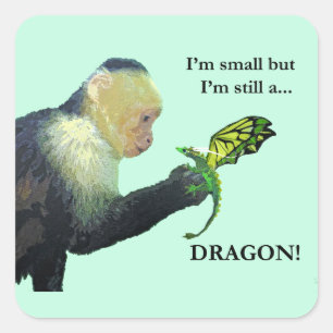 Dragon en aap vierkante sticker