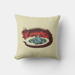 Dragon en Dragon queen Art Nouveau stijl Gooi Kussen