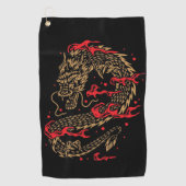 Dragon en Flames Golfhanddoek (Voorkant)