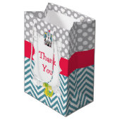 Dragon en Kasteel Verjaardagsfeestje Dank u Medium Cadeauzakje (Voorkant Gekanteld)