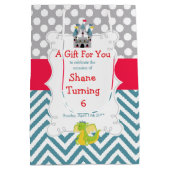 Dragon en Kasteel Verjaardagsfeestje Dank u Medium Cadeauzakje (Achterkant)