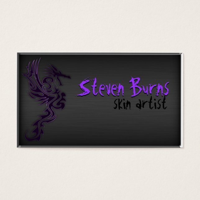 Dragon en métal foncé en violet (Devant)