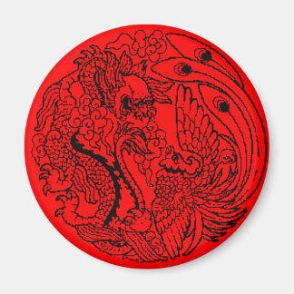 Dragon en Phoenix Magnet Magneet