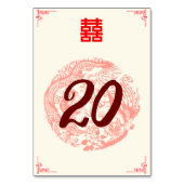 Dragon en Phoenix rood chinese bruiloft banket Kaart (Achterkant)
