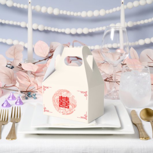 Dragon en Phoenix rood chinese bruiloft Bedankdoosjes (Huwelijk)