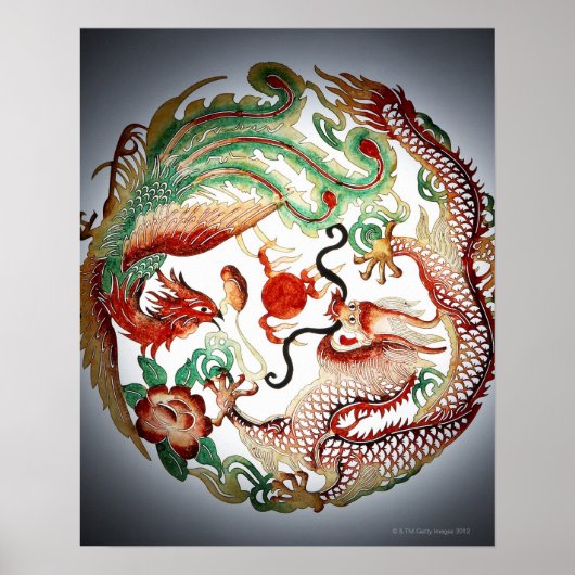 Dragon en Phoenix Stencil Poster (Voorkant)