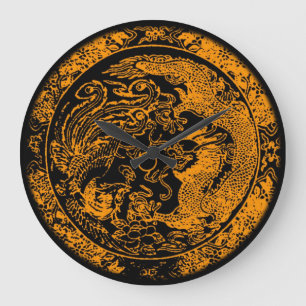 Dragon en Phoenix Wall Clock Grote Klok