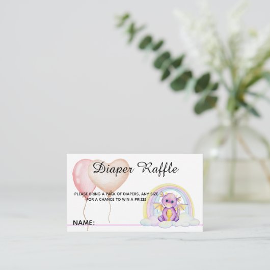 Dragon en Rainbow - Baby shower Enclosure Informatiekaartje (Staand voorkant)