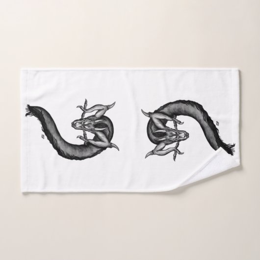 Dragon en style tatouage (Serviette à main)