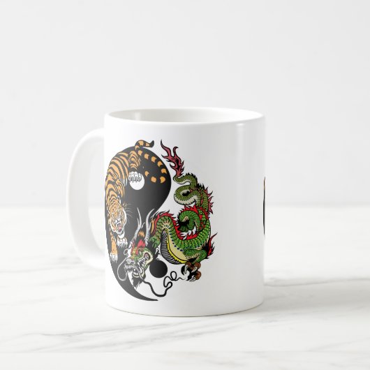 dragon en tijger yin yang koffiemok (Voorkant links)