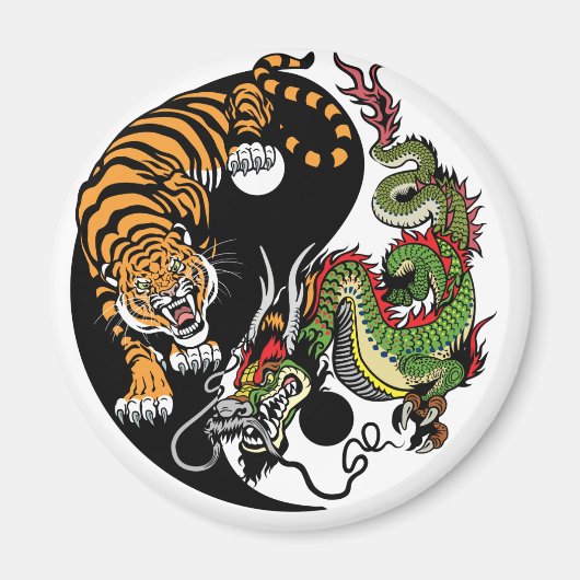 dragon en tijger yin yang magneet (Voorkant)