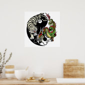 dragon en tijger yin yang poster (Keuken)