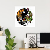 dragon en tijger yin yang poster (Thuiskantoor)