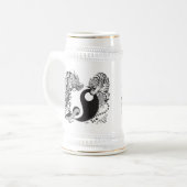 dragon en tijger yin yang symbool bierpul (Voorkant links)