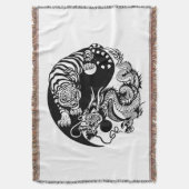 dragon en tijger yin yang symbool deken (Voorkant Verticaal)