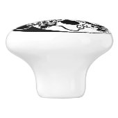 dragon en tijger yin yang symbool keramische knop (Zijkant)