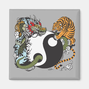 dragon en tijger yin yang symbool magneet