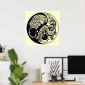 dragon en tijger yin yang symbool poster (Thuiskantoor)