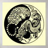 dragon en tijger yin yang symbool poster (Voorkant)