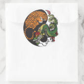 dragon en tijger yin yang symbool ronde sticker (Tas)