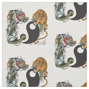 dragon en tijger yin yang symbool stof