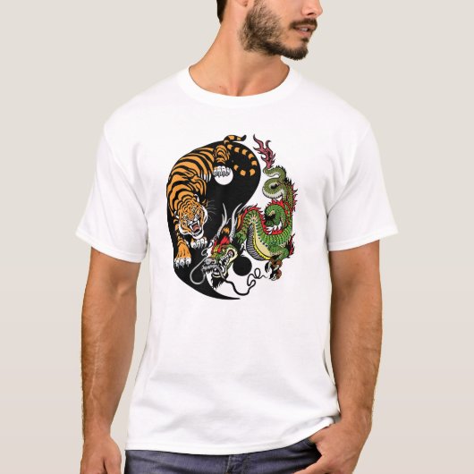 dragon en tijger yin yang t-shirt (Voorkant)