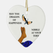 Dragon en Toes Keramisch Ornament (Rechts)